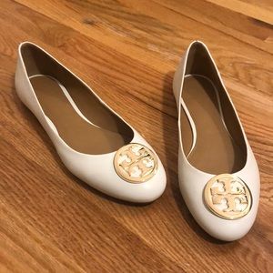 White Tory Burch Flats